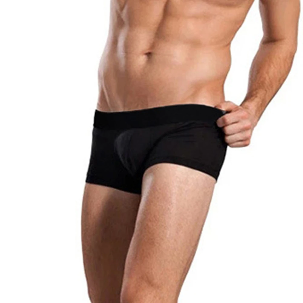 

4Pcs/Set Men Solid Color Elastic Waistband Low Rise Boxers Cotton Underpants Mannen Ondergoed Shorts Pullover Shorts Mens Shorts