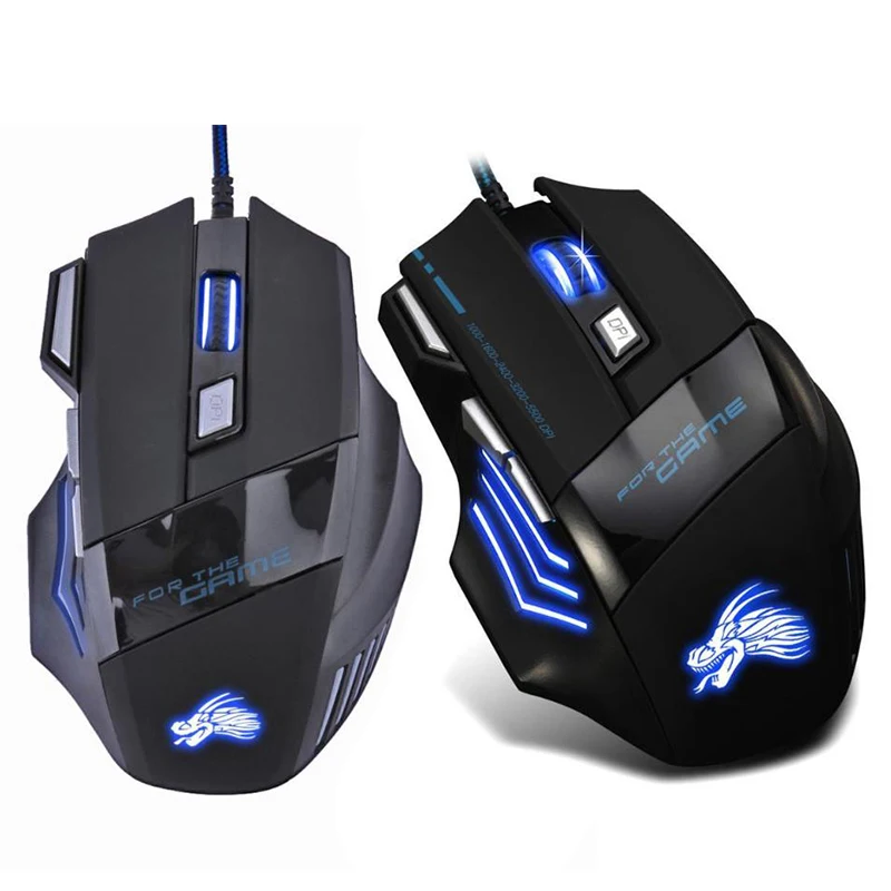 VODOOL Проводная игровая мышь USB 5500 dpi 7 кнопок светодиодный подсветка оптическая Mause USB компьютерная мышь геймерская мышь для настольного ПК ноутбука