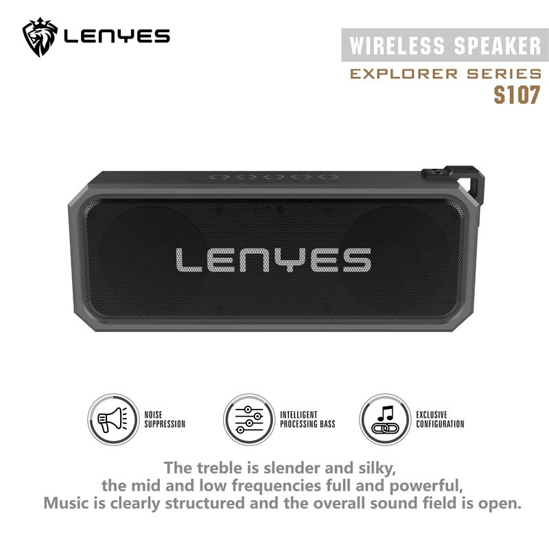 Lenyes водонепроницаемый Bluetooth динамик коробка TWS портативный IPX 7 стерео нч-динамик беспроводной громкий динамик s Зарядка для других устройств S107