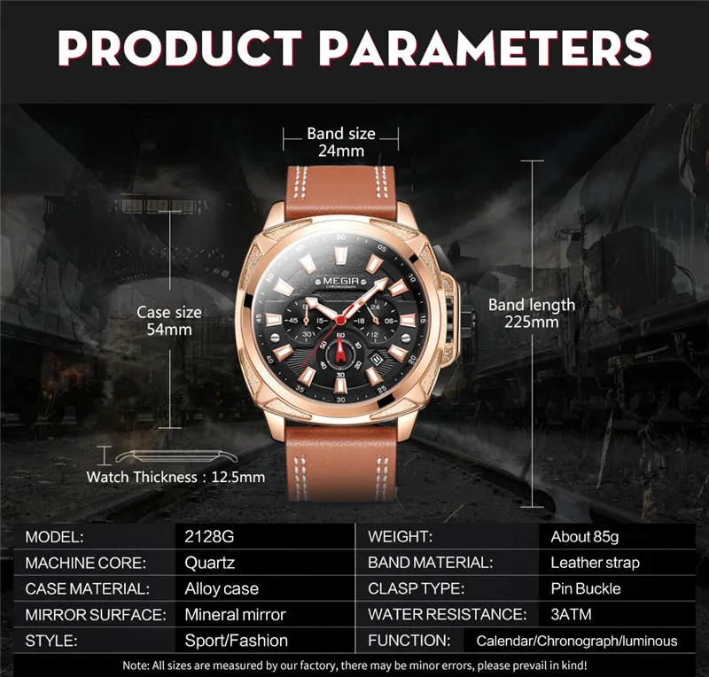 Часы MEGIR мужские в стиле милитари брендовые Роскошные спортивные наручные часы с