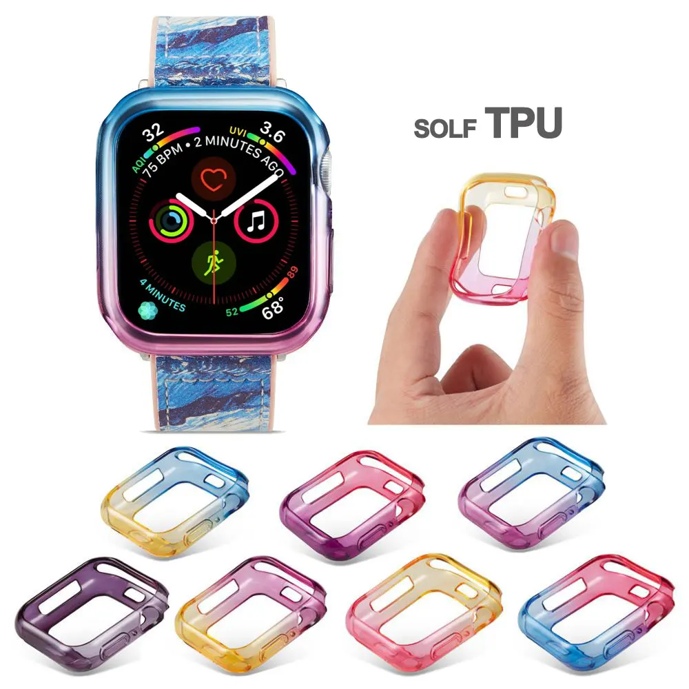 360 Тонкий чехол для часов Apple Watch чехол 4 3 2 1 42 мм 38 мм мягкий прозрачный ТПУ защитный экран для iWatch 4 3 44 мм 40 мм