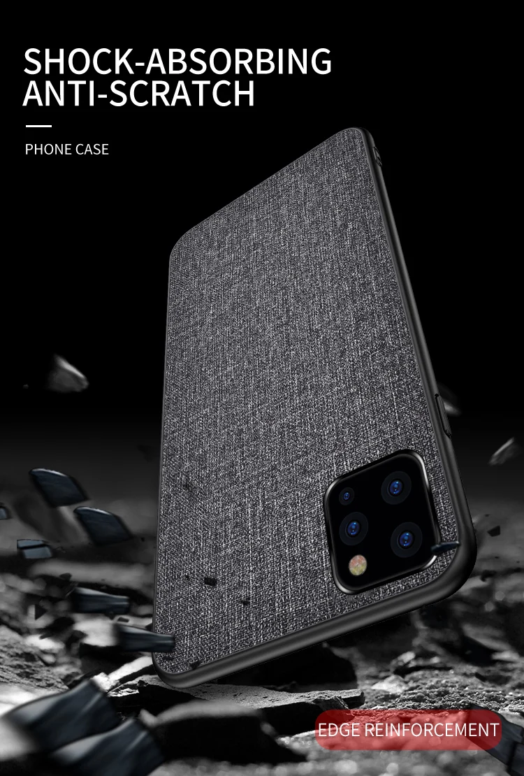 Чехол для Apple iphone 11, роскошный мягкий силиконовый край, тканевая задняя крышка, защитный чехол для iphone 11 Pro Max iphone 11 11Pro