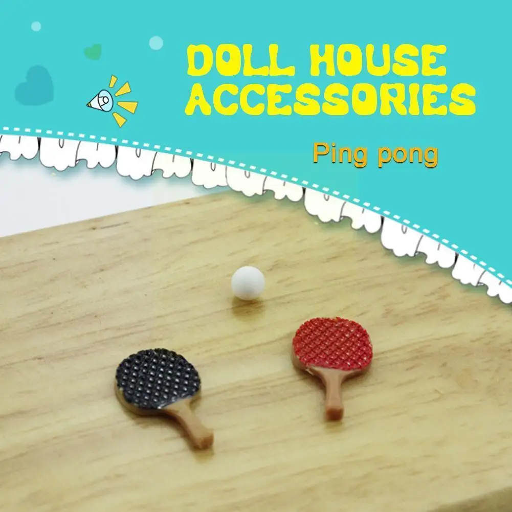 

Карманная мини-ракетка для настольного тенниса, 2g, 1:12, аксессуары для дома, имитация сцены, модель из смолы для детей, игрушки Gi B7f8