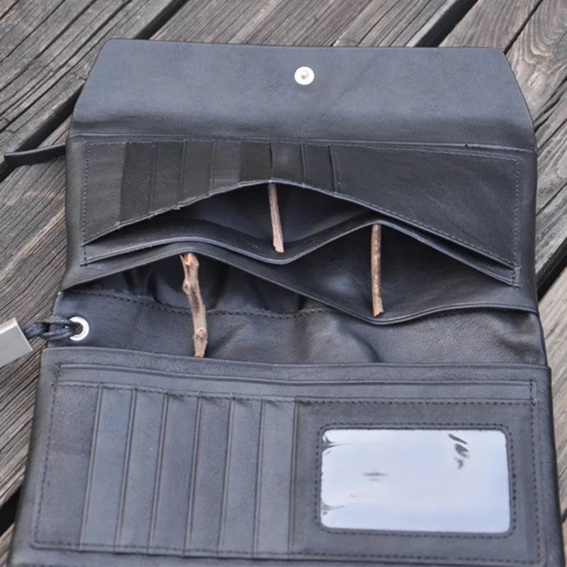 

New man's Long Black Wallet Multiple Cards Holder Clutch Female Purse Standard Wallets Zipper Wallet Clutch bags Upscale Wallet