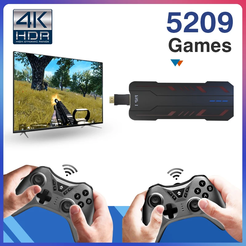 

Mini/TV Retro Video Game Consoles PAP1 Game Stick HD Output For PS1/GBA/GB/FC/MD 2.4G Wireless Controller Built-in 5200+Games