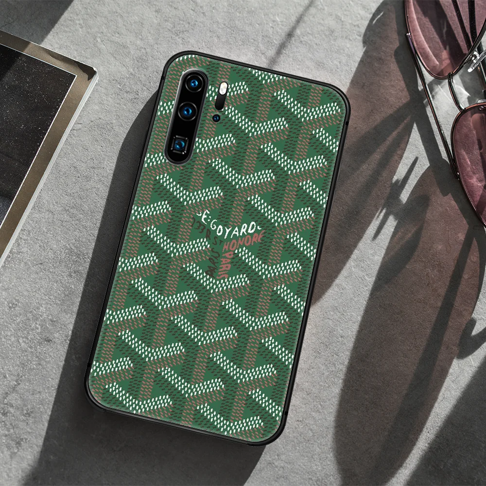 

Goyard Design Phone Case For Huawei P Mate 10 20 30 40 Lite Pro smart Z 2019 nova 5t black Cell Luxury Coque Silicone Etui