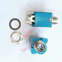 20pcslot 6 35mm6 35 stereo audio microphone female jacksocket connector 5p5pin blue