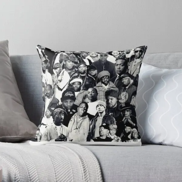 

Hip Hop Legends Collage Print Pillow Case Home Throw Bedroom Soft Cushion Decorative Decor Waist Sofa Bed Pillows not include