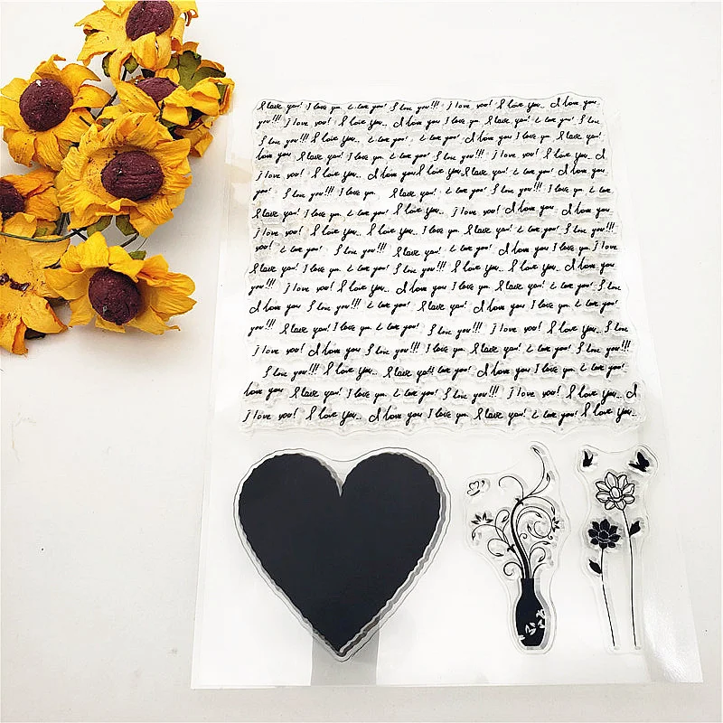 Прозрачные штампы с надписью Love Words силиконовые 11x16 см ТПР роликовые для