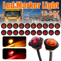 20pcsset smoked round side marker lights 34led bullet light truck trailer amber red