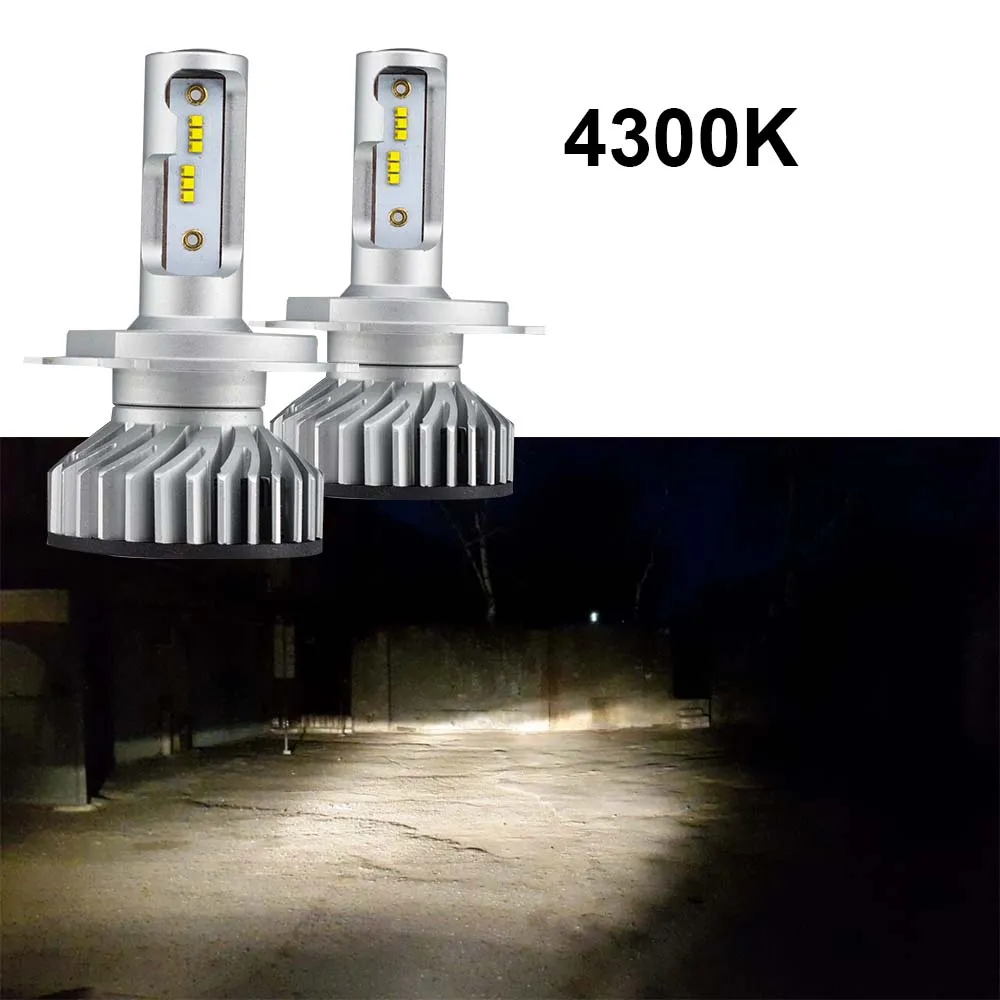 Uttril Canbus H4 H7 LED 4300K 5000K 6500K H1 H3 H8 H9 H11 9005 HB3 9006 HB4 мини Автомобильные фары 60 Вт 12000LM Авто Противо-Туманная фара 12V - Испускаемый цвет: 4300K