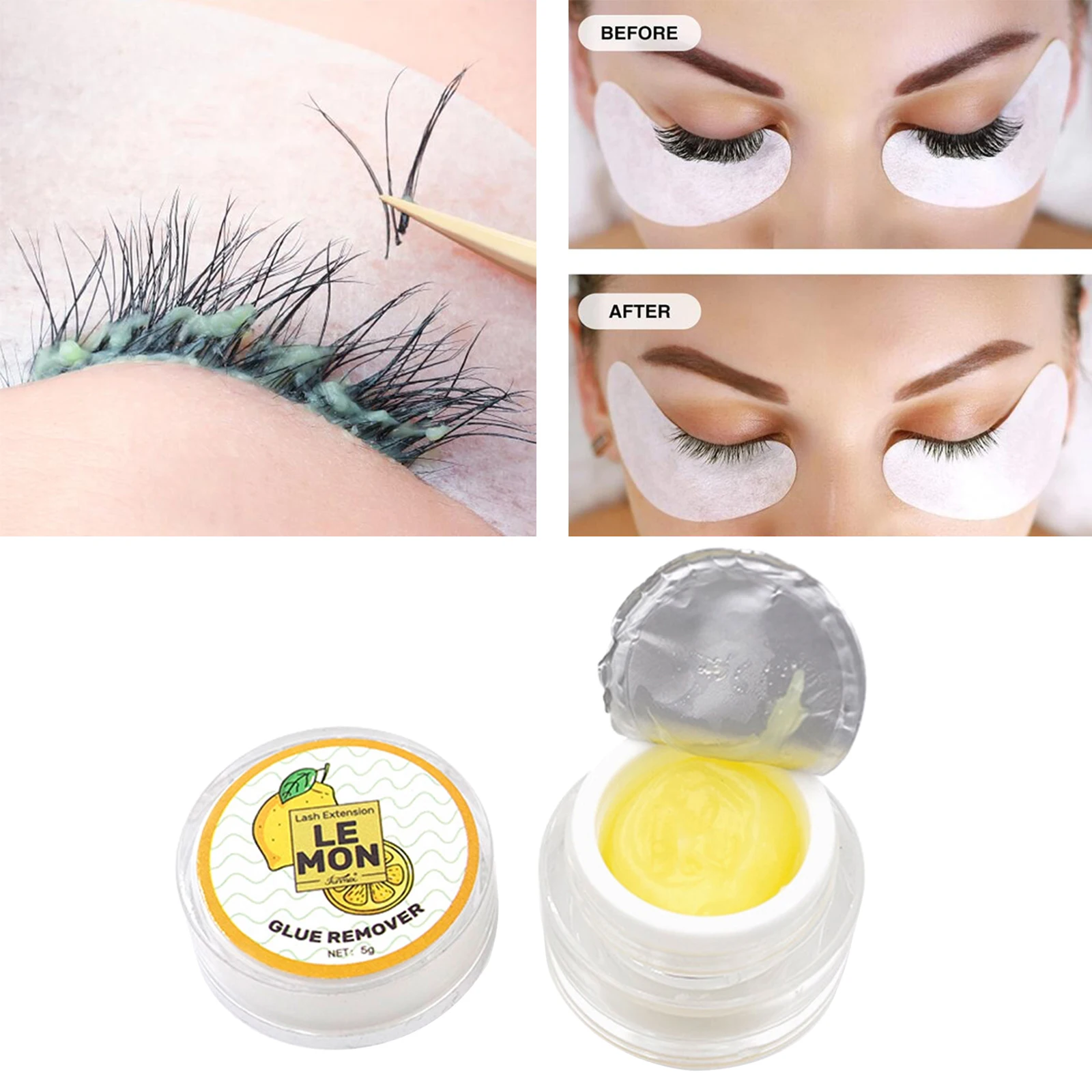 Eyelash Glue Remover Professional Fast Dissolution 5G Fruit Flavour Low Irritation Cream for Lashes Makeup Tools | Красота и здоровье