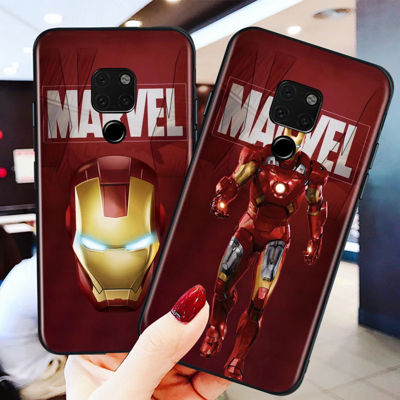 

Marvel cute Iron Man for huawei Mate 10 20 30 40 Lite Pro X Lite RS Plus TPU Black Phone Case