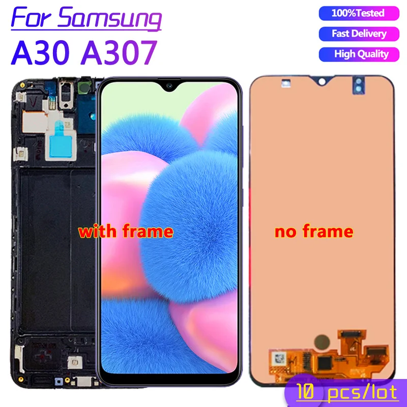

10 шт./лот 6,4 "AMOLED для Samsung Galaxy A30s A307F A307 A307FN ЖК-дисплей сенсорный экран дигитайзер в сборе + пакет услуг