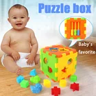 Обучающие кубики блоки для геометрическая форма соответствия животных, Сортировочная пластиковая коробка, детская игрушка, развивающий интеллект для подарка