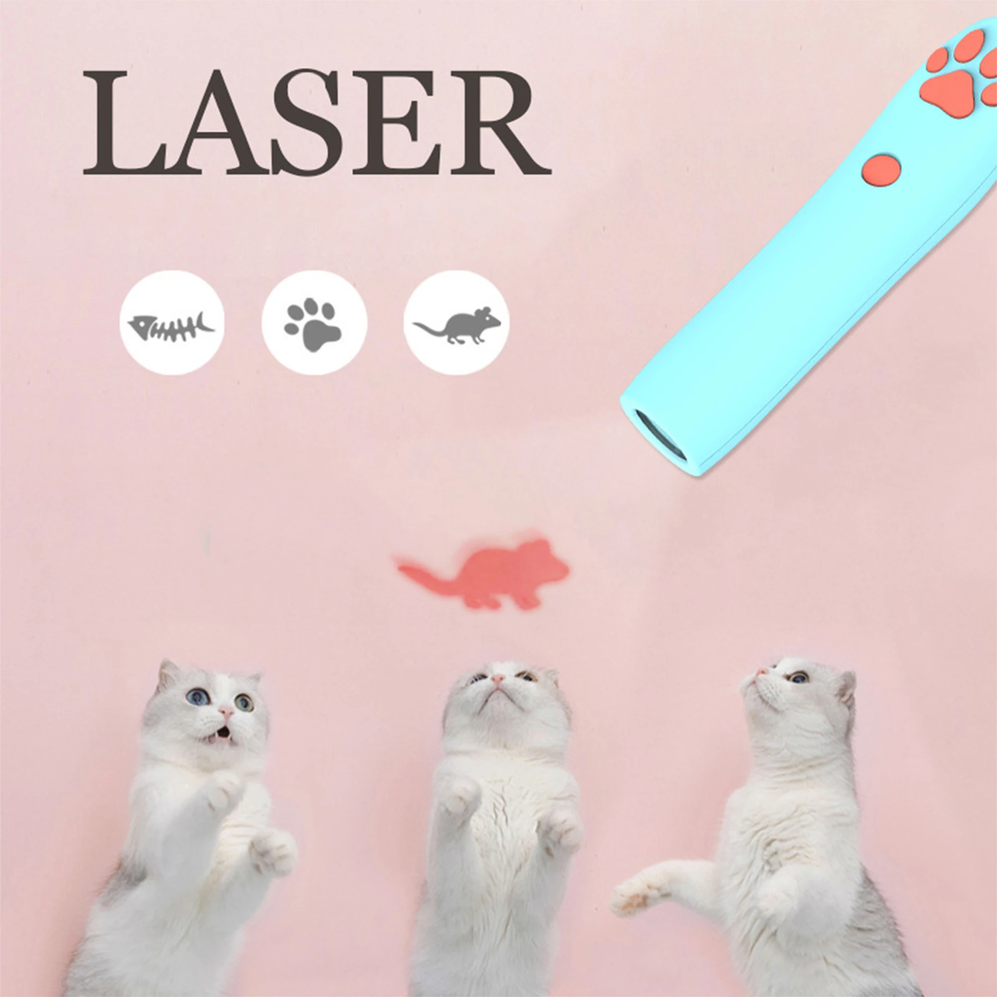 Cat Laser Pointer with Claw Pattern Style Chase Toys Pet Interactive Toy Stick Supplies Training Tracker | Дом и сад