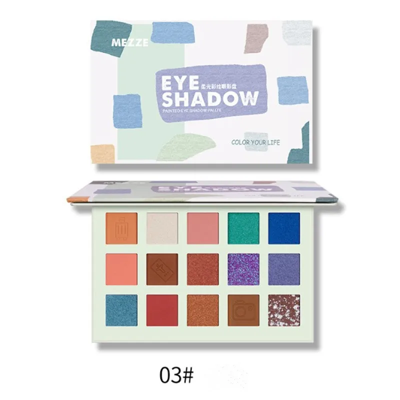 15 цветов телесного цвета сияющие блестящие тени для век Палитра мерцающие