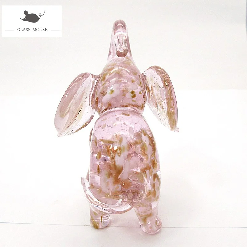 Фигурка розового слона из муранского стекла декоративное украшение в