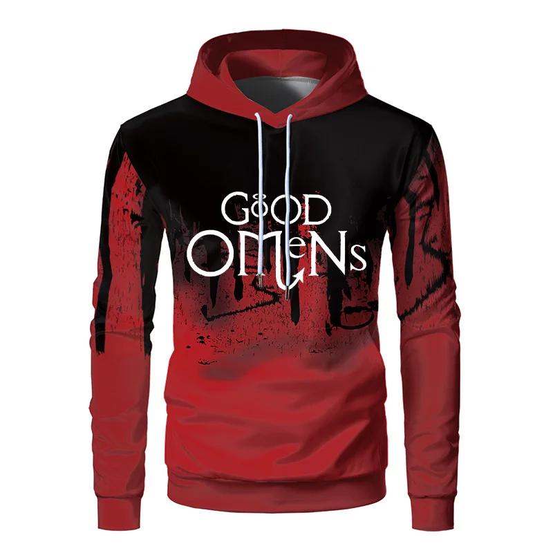 Худи с принтом граффити Good Omens для мужчин и женщин оригинальная креативная
