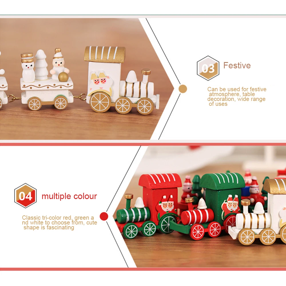 Рождественское украшение поезда подарок милый деревянный мини поезд маленький