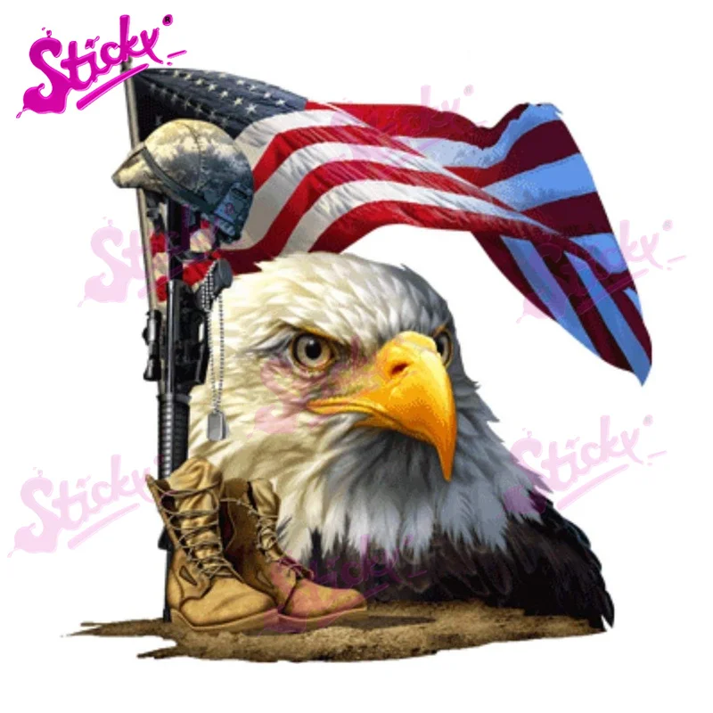 

STICKY Salute Our Flag American Bald Eagle Car Sticker Decal Patriotic American Flag for Bicycle Motorcycle Laptop Helmet Trunk