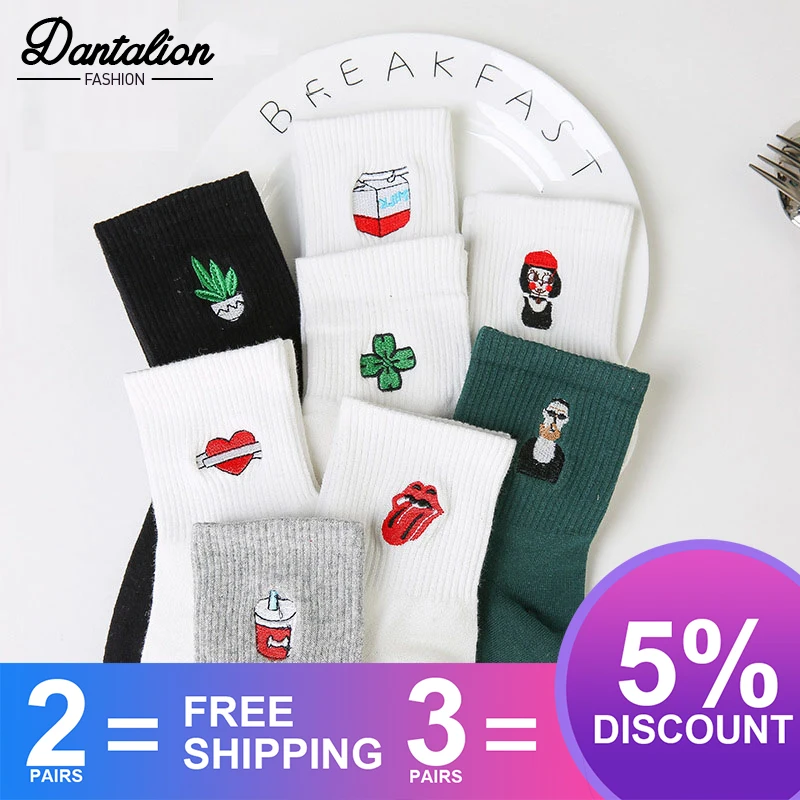 Женские хлопковые короткие носки с усами Амура молоком колой клевером любовным