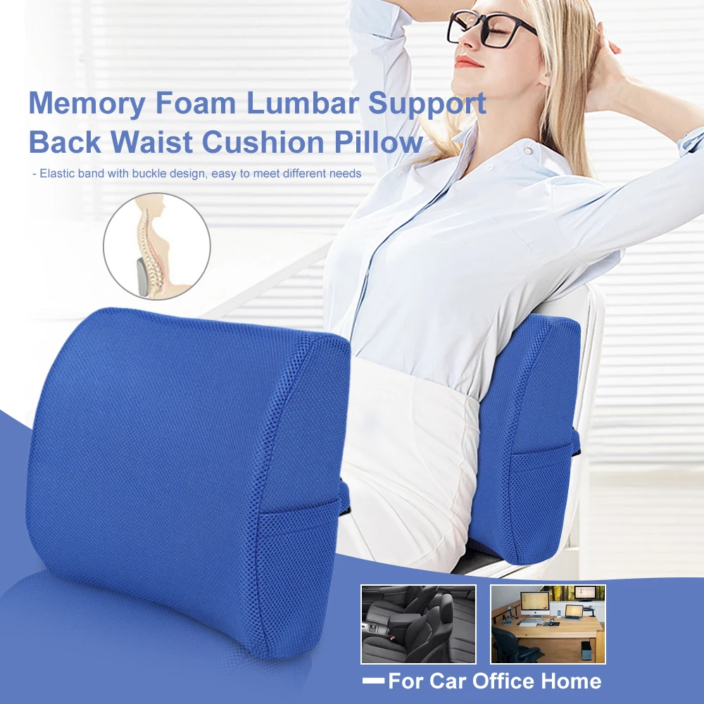 

Soft Memory Foam Lumbar Support Breathable Healthcare Back Waist Cushion Travel Pillow Car Seat Home Office Pillows Relieve Pain