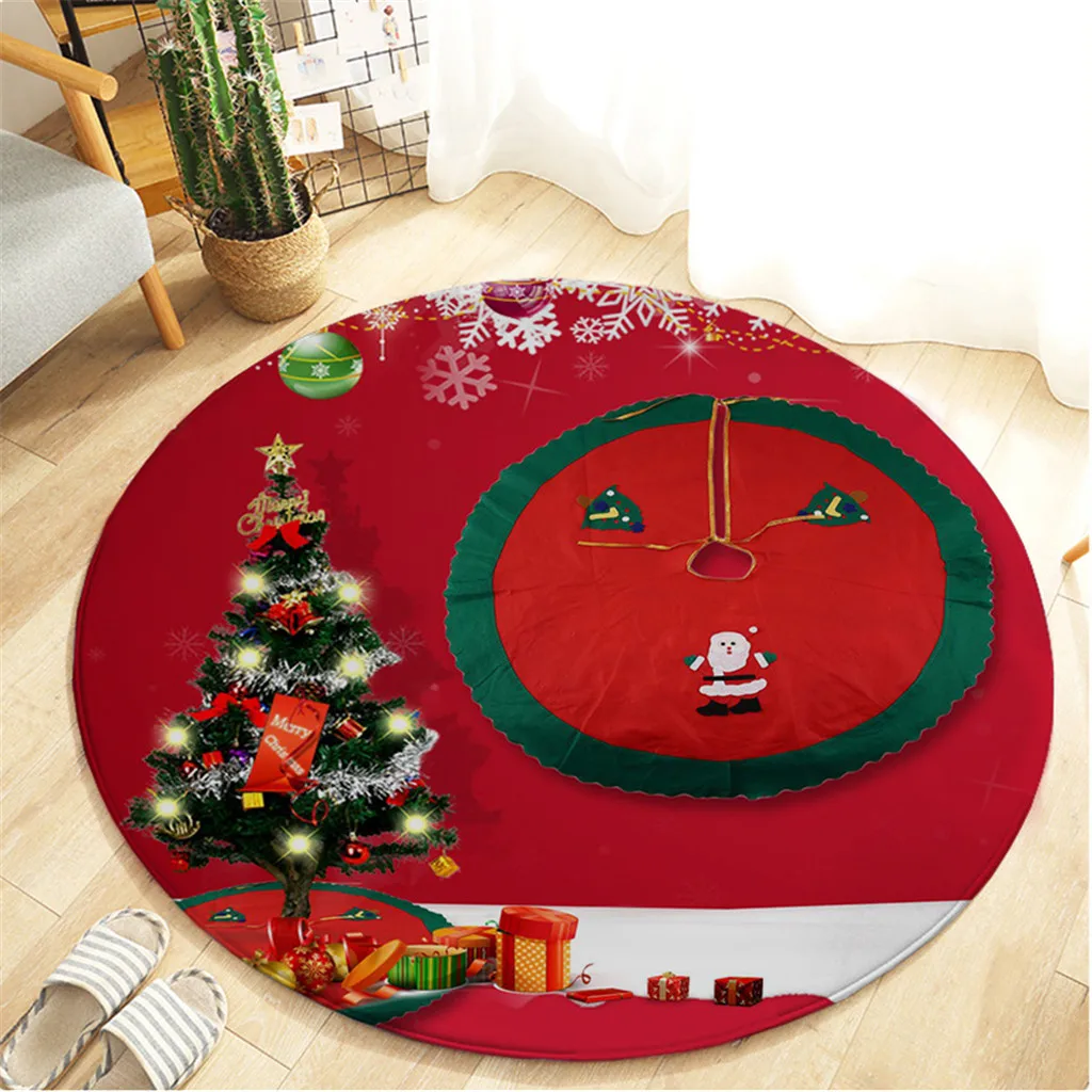 C Веселый коврик с рождественским дизайном фланелевый кухонный дверной проем напольный коврик ванной напольный коврик с принтом 60 см украшение для рождественской вечеринки M850 - Цвет: C