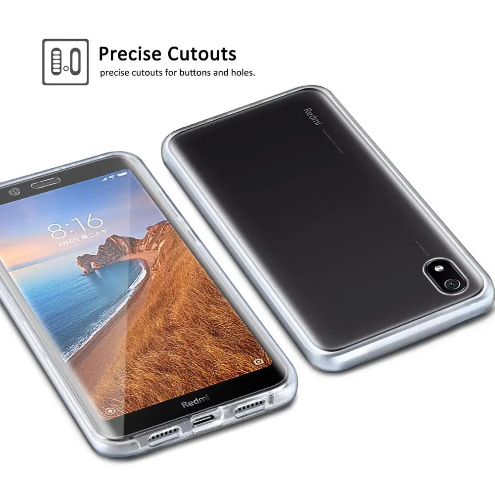 Чехол для Xiaomi Redmi Note 11 9 8T 10 Pro 7 7A 9T 4X Mi 8 POCO M3 X3 двухсторонний силиконовый прозрачный
