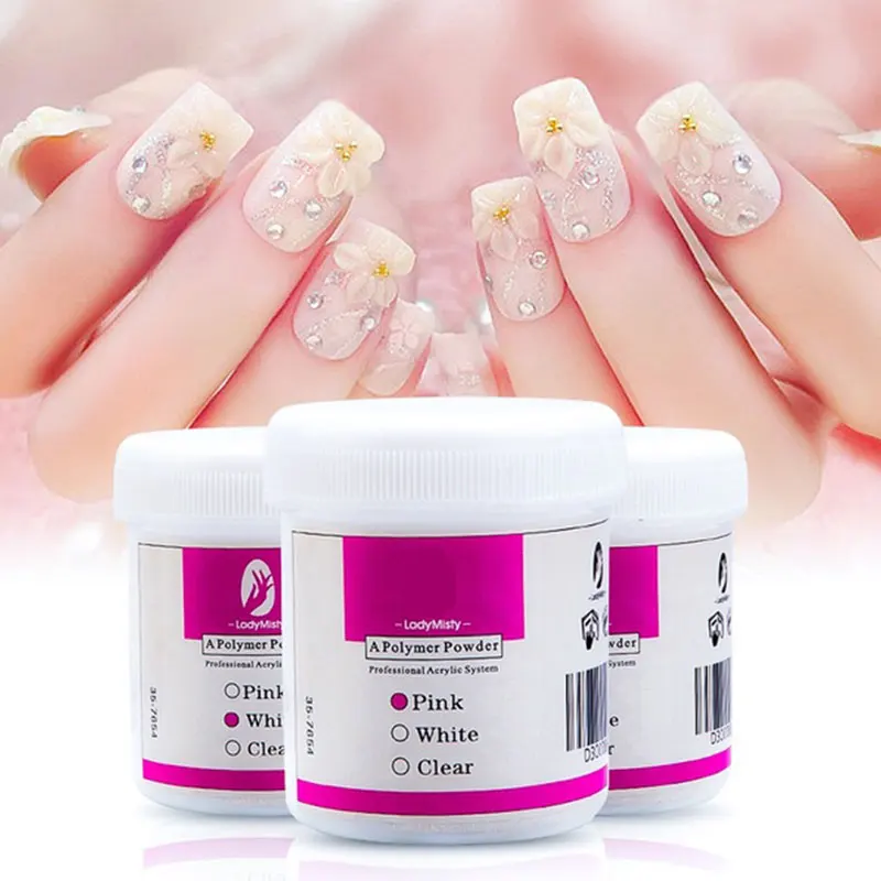 120 мл набор акриловых порошков для ногтей блестящие прозрачные белые розовые