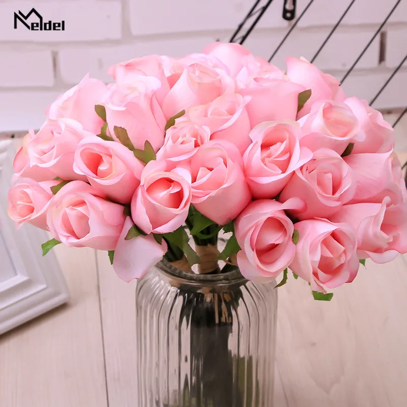 Шелковые искусственные цветы розы Meldel для украшения дома на балконе букет из роз