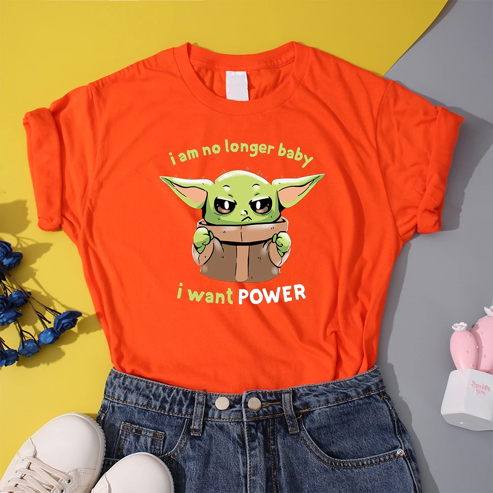 Женские топы Kawaii из Звездных войн модная одежда Yoda Disney я больше не малыш хочу сила