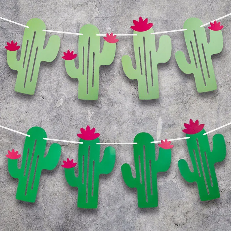 Вечерние баннеры для декораций Гавайский стиль кактус знак воздушные шары День