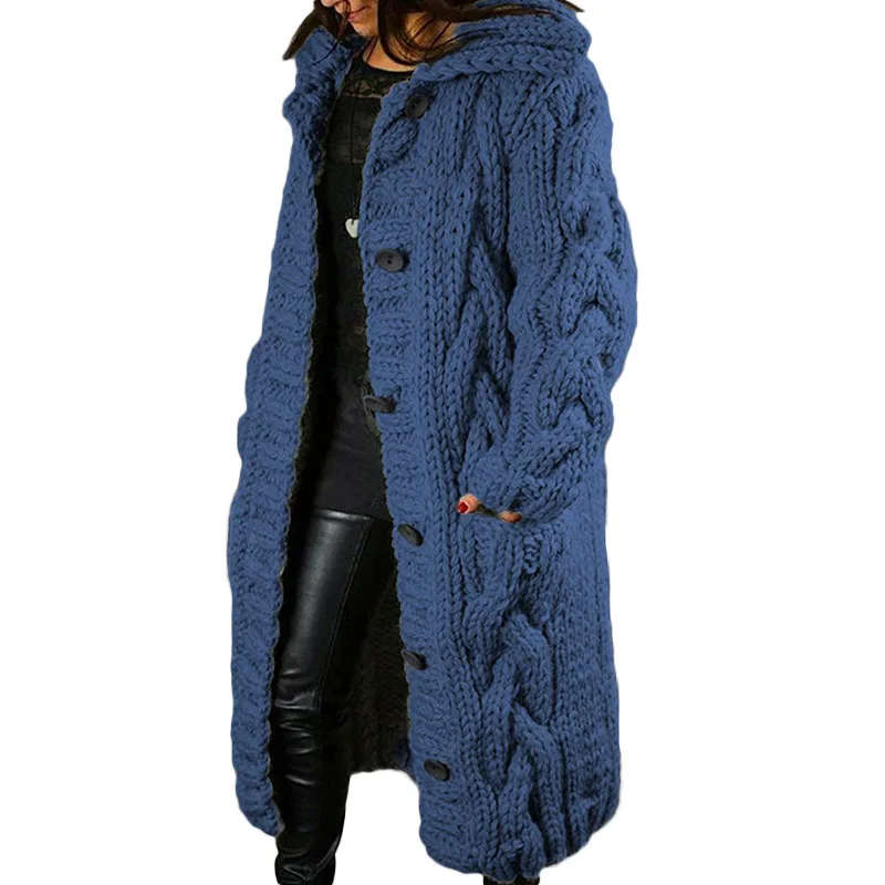 

Винтажный зимний свитер SHZQ Fitshinling, кардиган с переплетением, женское трикотажное пальто большого размера 5XL, Длинные кардиганы, модная куртк...