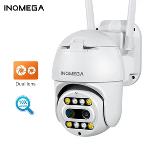 INQMEGA 1080P IP Camera wifi 10X zoom PTZ Full Color Dual lens Cam Ai Auto Tracking Docking NVR Camera Features Support HD