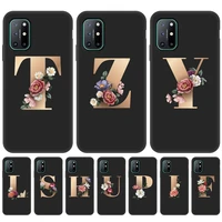 for oneplus 9 case initial letters for oneplus 7t 8 pro nord n100 n10 8t 7t 9 cover soft silicone funda fashion back bumper