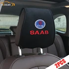 Автомобильный Стайлинг для автомобиля, 2 шт., аксессуары для SAAB, популярный чехол на подголовник автомобиля на липучке, подушка для автомобильного сиденья, чехол, протектор на подголовник автомобиля