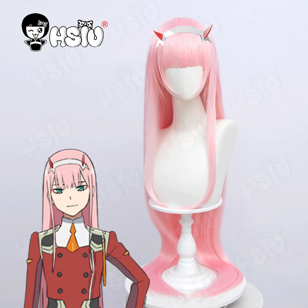 Парик для косплея «Zero Two», аниме «DARLING in the FRANXX 02», парики для косплея, hhsiu, синтетический парик из розового волокна, длинные волосы + бесплатная шапочка для парика