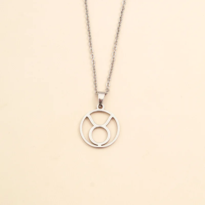 

12 Constellation Women Necklace Pattern Pendant Exquisite Alloy Chain Fashion Couple Trendy Fine Gift Jewelry
