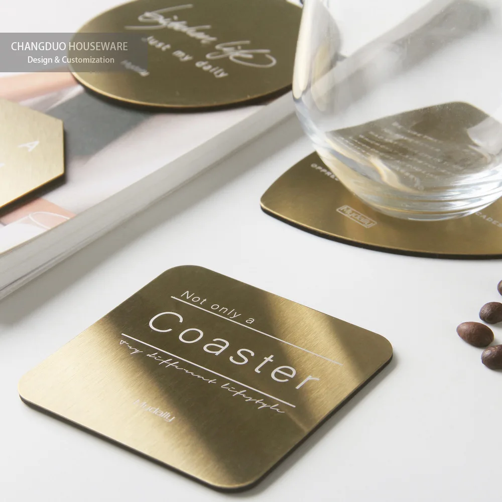 

Gold Placemats for Table Stainless Steel Gold Plated Coaster Insulation Placemat Restaurant Hotel Table Mats for Dining Table