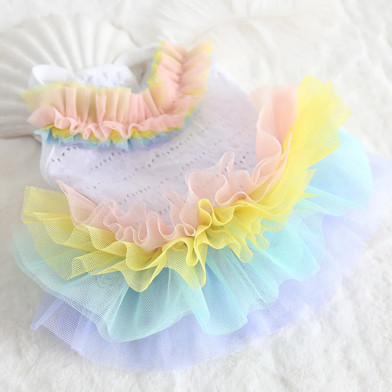 Кружевная Радужная летняя одежда для собак платье пачка пальто кошек собачье