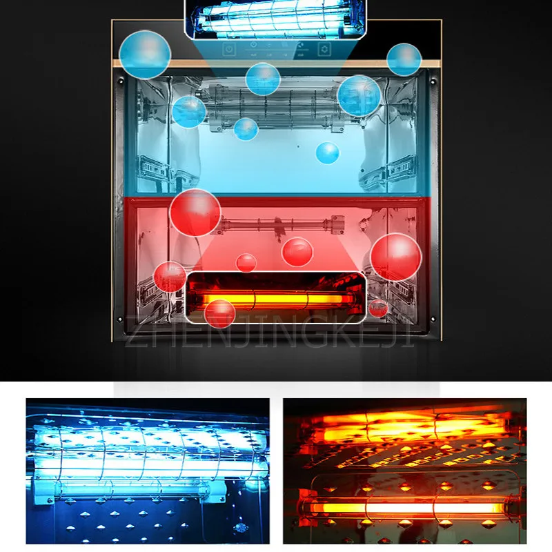 

100L Home Disinfection Cabinet 220V Embedded Tableware Disinfect Bowl Cabinet Double Door Touch Infrared High Temperature Drying
