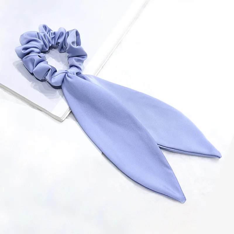 

Ponytail Head Rope Solid Color Fabric Streamer Bow Hair Scrunchie Hair Tie Women Girls Elastic Hair Band Accessories
