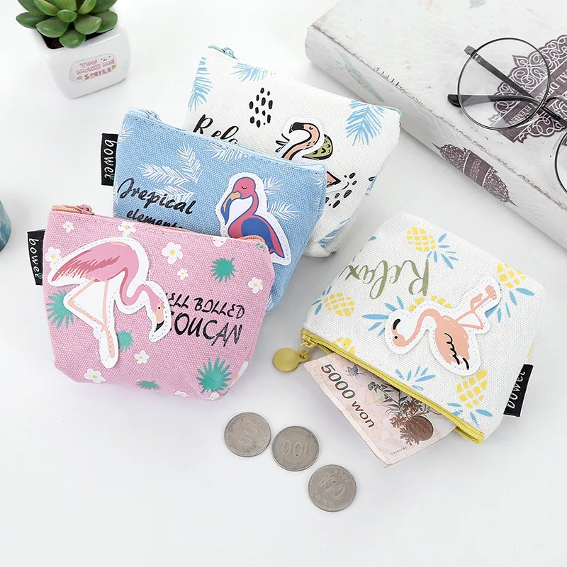Мини Фламинго Кошельки для монет женщин сумки держатель Kawaii животное изменить
