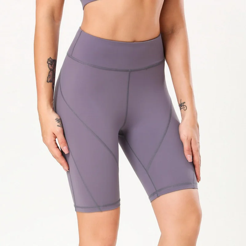 

Newly Women Gym Shorts High Elasticity Workout Yoga Training High Waist Half Leggings