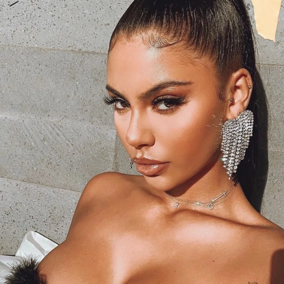 Женские серьги подвески в форме сердца красные блестящие стразы модные