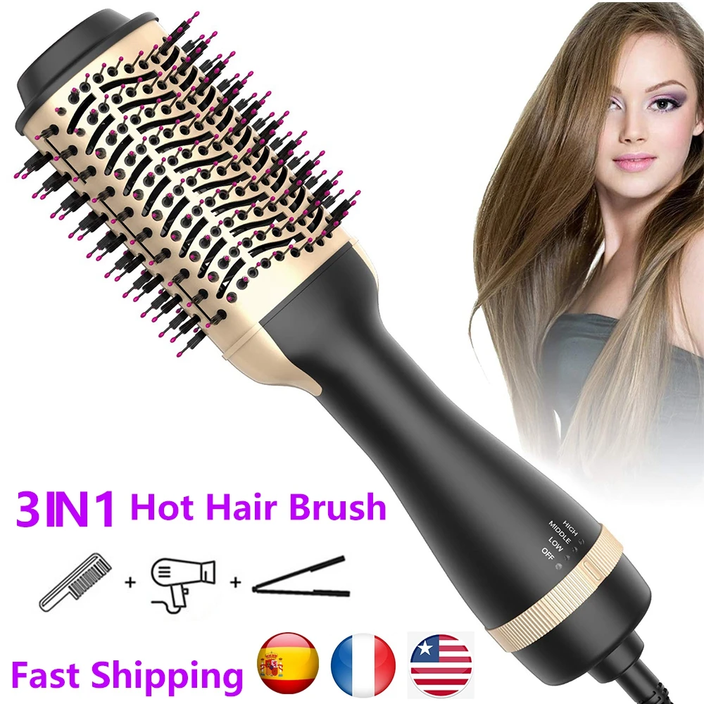Одношаговая щетка фен для завивки волос расческа с горячим и холодным