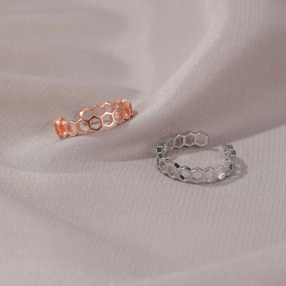 Крошечные Изящные сотовые кольца из нержавеющей стали круглое кольцо женские