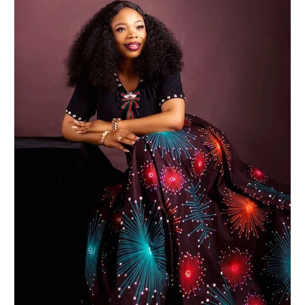 

Fashion Muslim Dress Women Short Sleeve Design African Clothes Fireworks Print Ladies Turkish Dresses Abaya Dubai Gown Islam