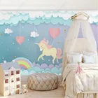 Фон для детской комнаты с изображением розового облака мечты единорога принцессы 3D обои для гостиной спальни Декор для комнаты девочек Настенные обои 3D